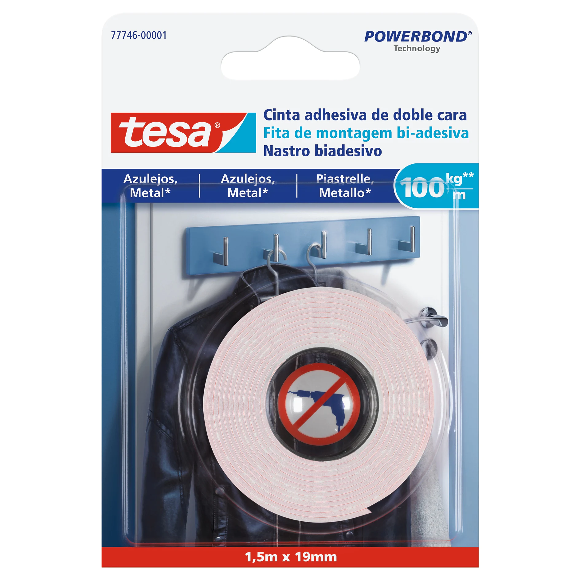 Fita de montagem para azulejos e metal